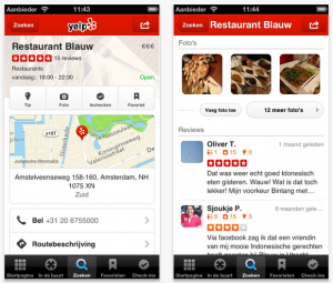 Yelp app op de iPhone