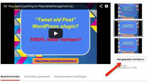 YouTube schermafbeelding aanpassen