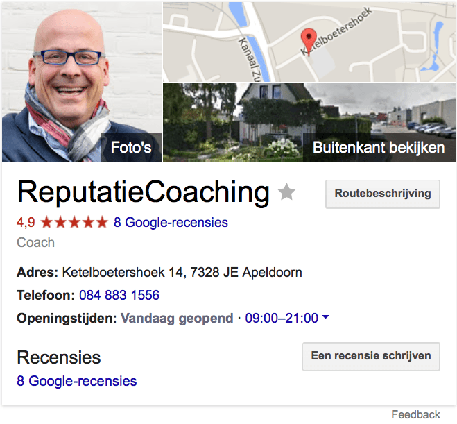 8 reviews voor de ReputatieCoach